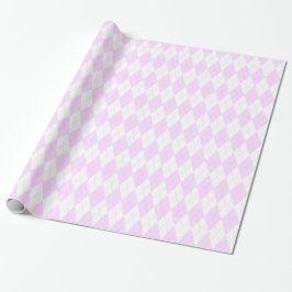 Pastellrosa-kariertes Rauten-Muster Geschenkpapier