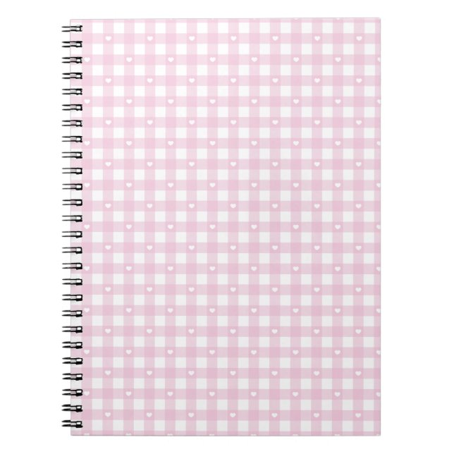 Pastellrosa Karos Notizblock (Vorderseite)