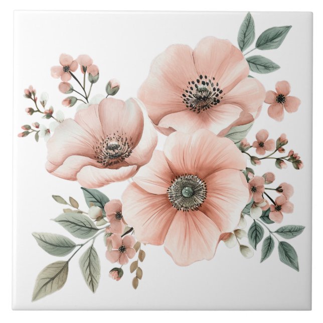 Pastellrosa Keramik Tile Fliese (Vorderseite)