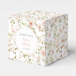 Pastellrosa kleine Wildblume Babydusche Geschenkschachtel