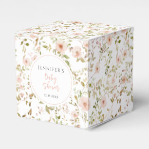 Pastellrosa kleine Wildblume Babydusche Geschenkschachtel
