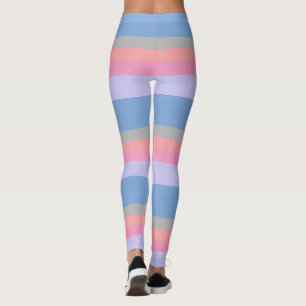 Pastellrosa Korallengraublau lila Farbblock Leggings