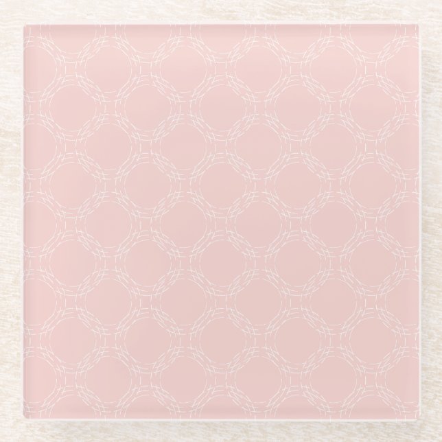 Pastellrosa Kreis Muster Glasuntersetzer (Vorderseite)