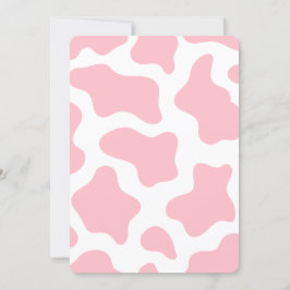 Pastellrosa Kuhprägung Kawaii Einladung