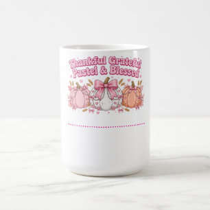 Pastellrosa Kürbis Dankbar Dankbar Gesegnet Kaffeetasse