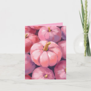 Pastellrosa Kürbisse Halloween Feiertagskarte
