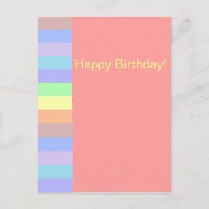 Pastellrosa Lachs Streifen Postkarte