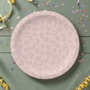 Pastellrosa Leopardenprint Wild One Party Pappteller