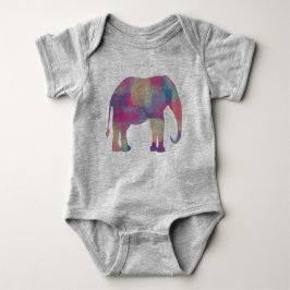 Pastellrosa lila abstrakte ElefantenSilhouette Baby Strampler