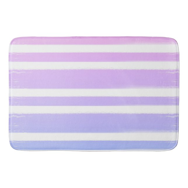 Pastellrosa Lila blauer Pinsel Badematte (Vorderseite)