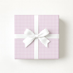 Pastellrosa / Lila Gingham-Geschenkpapier im Prepp Geschenkpapier
