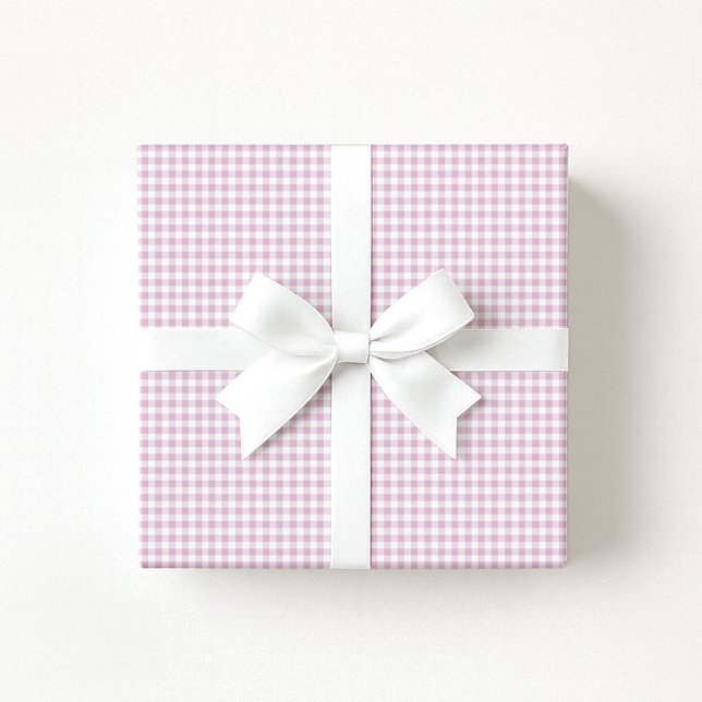 Pastellrosa / Lila Gingham-Geschenkpapier im Prepp Geschenkpapier (Von Creator hochgeladen)