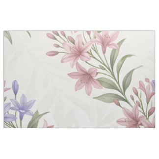 Pastellrosa-lila Lilie Nahtloser Blumenstoff Stoff