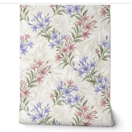 Pastellrosa-lila-lilien-blumen nahtloses Muster Bo Tapete