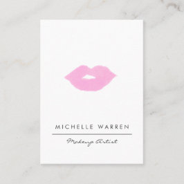 Pastellrosa Lippen Wasserfarben Makeup Artist Visitenkarte