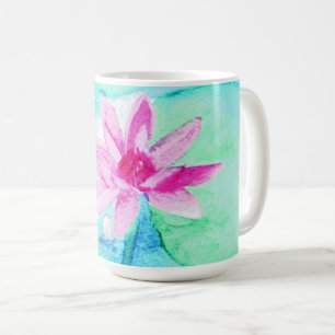 Pastellrosa Lotus Blume Wasserfarben Kaffeetasse
