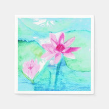 Pastellrosa Lotus Blume Wasserfarben