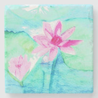 Pastellrosa Lotus Blume Wasserfarben