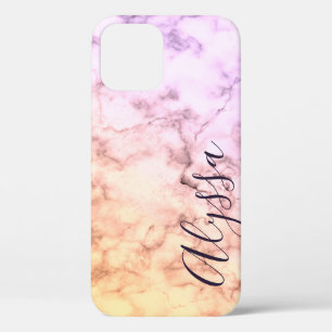 Pastellrosa Marmormor-Muster Kalligrafie Case-Mate iPhone Hülle
