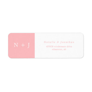 Pastellrosa Minimalistische Bräutigam-Initialen