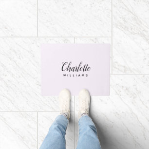 Pastellrosa Monogram Door Mat - Benutzerdefinierte Fußmatte