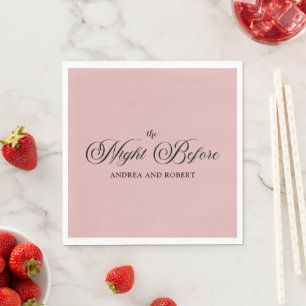 Pastellrosa Nacht vor Hochzeit Serviette