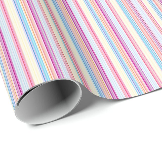 Pastellrosa Nadelstreifen Geschenkpapier (Rolleneckpunkt)