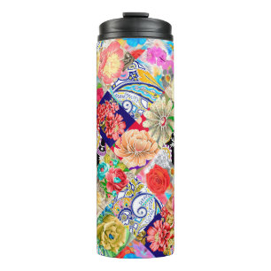 Pastellrosa Nahtlose Federung Thermosbecher