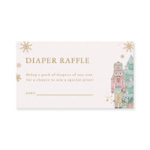Pastellrosa Nussknacker-Windelraffle-Karte Baby 