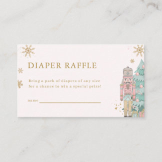 Pastellrosa Nussknacker-Windelraffle-Karte Baby  Begleitkarte