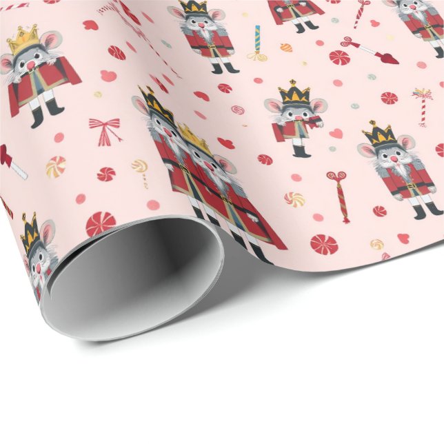 Pastellrosa Nussknackers Mäusekönig Geschenkpapier (Rolleneckpunkt)