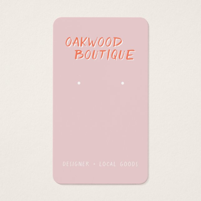 Pastellrosa Ohrringe Schmuckkarte (Vorderseite)