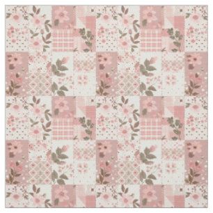 Pastellrosa Patchwork Vintage Cottagecore Quilt Stoff