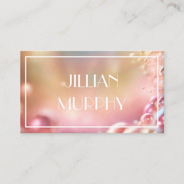 Pastellrosa Perle glänzend feminin Visitenkarte (Vorderseite)
