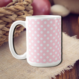 Pastellrosa Polka-Punkte Kaffeetasse