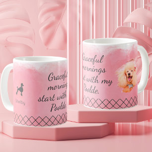 Pastellrosa Pudel-Tasse – Personalisierter Name & Kaffeetasse