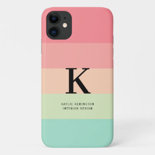 Pastellrosa Rainbow Colorblock Streifen Case-Mate iPhone Hülle