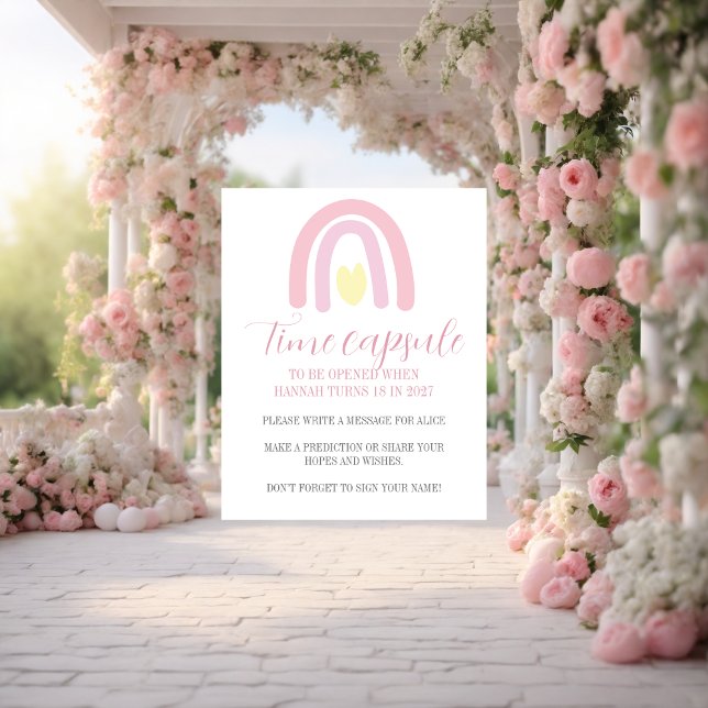 Pastellrosa Regenbogen 1. Geburtstag Kapsel Poster (Von Creator hochgeladen)