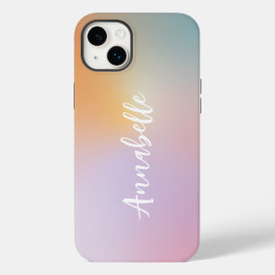 Pastellrosa Regenbogen Mädchen-Monogramm einfach iPhone 14 Plus Hülle