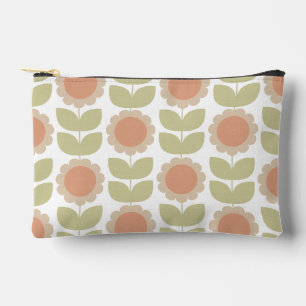 Pastellrosa Retro-Blumenmuster im Stil der Mitte d Zubehörtasche