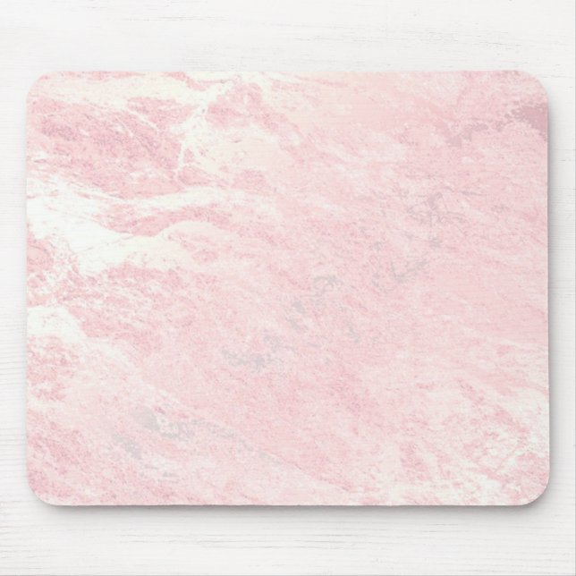 Pastellrosa Rose Gold Stone Blush Marmor Mousepad (Vorne)