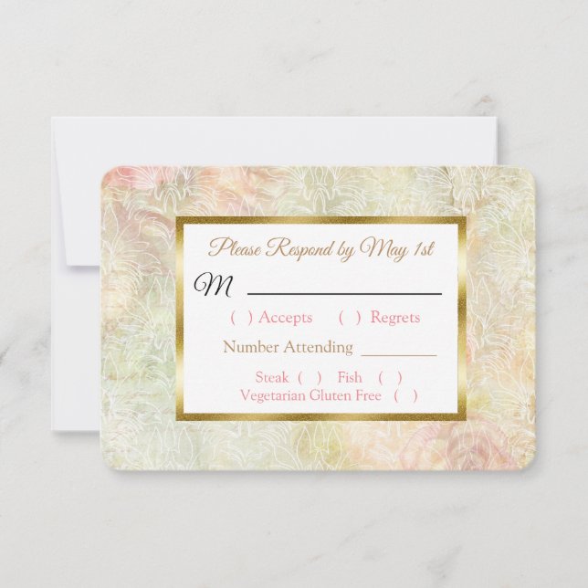 Pastellrosa Rose Wedding RSVP-Karte RSVP Karte (Vorderseite)