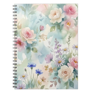 Pastellrosa Rosen Blumenmuster Notizblock