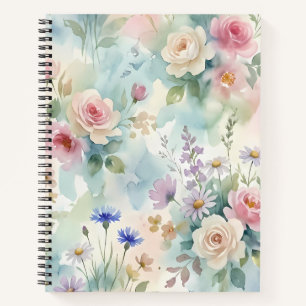 Pastellrosa Rosen Blumenmuster Notizbuch