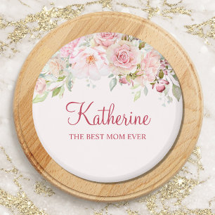Pastellrosa Rosenblume Floral Die beste Mutter übe Magnet