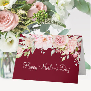 Pastellrosa Rosenblume Floral Frohen Muttertag Karte