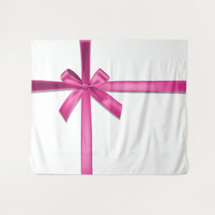 Pastellrosa Satin-Schleifen-Birthday-Party Wandteppich