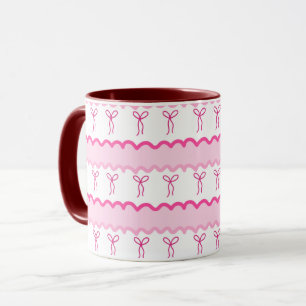 Pastellrosa-Schleifen-Nahtloses Muster – Süße Ästh Tasse