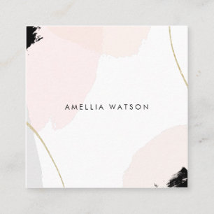 Pastellrosa-, Schwarze u. Quadratische Visitenkarte