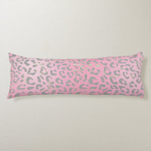 Pastellrosa Silber Leopardenprint Seitenschläferkissen